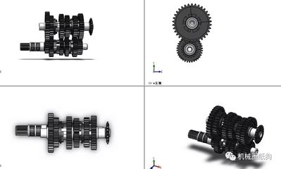【差减变速器】经典125 6速变速箱齿轮结构模型3D图纸 Solidworks设计