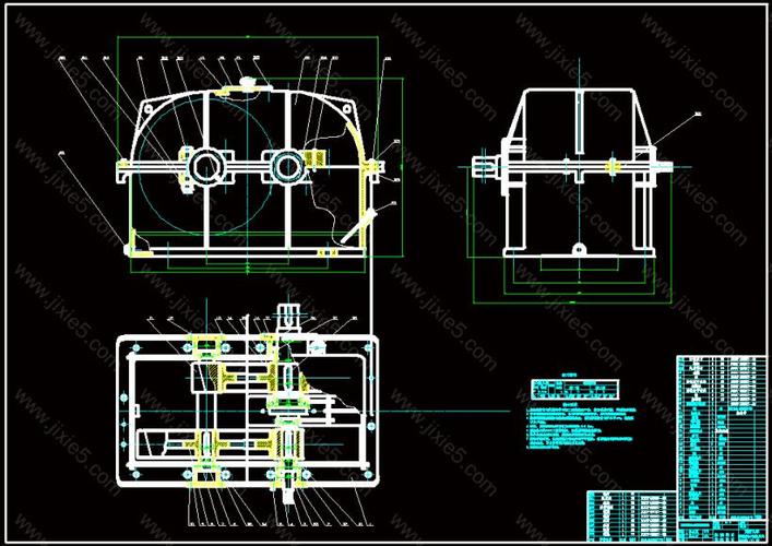 双级圆柱齿轮减速器cad图纸说明书