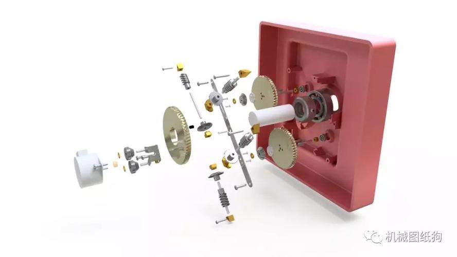 差减变速器锥齿轮直齿轮蜗轮组合箱模型3d图纸stp格式