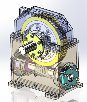 【差减变速器】worm-gear-83蜗轮蜗杆齿轮箱3D图纸 Solidworks设计 附STEP